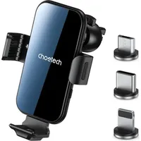 CHOETECH Induktionsladegerät mit Halter + Magnetspitzen Schwarz (T201-F) -