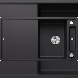 Blanco Axia III 5 S rechts Einbauspüle silgranit schwarz Drehknopfventil 915 x 510 mm