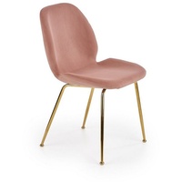 Cosy Home Ideas Esszimmerstuhl Esszimmerstühle 4er Set mit Samt-Bezug rose Metallbeine gold (Set aus 4 Stühlen, 4 St), Beine in Metall gold farbig, stabile Sitzschale rosa