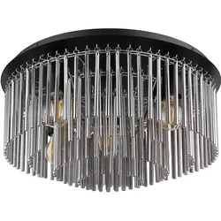 Deckenleuchte Wohnzimmerlampe Schlafzimmerleuchte Glasstäbe Rauchfarbe D 50 cm