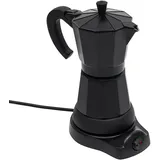 Vielrosse Espressokocher Elektrisch, 240 V Mokkakocher mit Basis, 300 ML Kaffeemaschine Abnehmbar Kaffeefilter Abschaltautomatik Geeignet für Zuhause Büro Reisen Schwarz