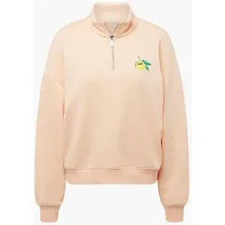Half-Zip Sweatshirt - Damen - pfirsich