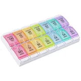 Wellgro Pillendose Tablettenbox 7 Tage je 2 Fächer pro Tag bunt