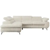 MKS Meble Ecksofa mit Schlaffunktion Peter ¦ beige ¦ Maße (cm): B: 273 H: 76