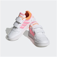 adidas Hoops Lifestyle Basketball Hook-and-Loop Shoes Sneaker, FTWR White/Beam pink/Screaming orange, 32 EU - 32 EU