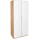 Level 100 x 216 x 58 cm Plankeneiche Nachbildung/Weißglas