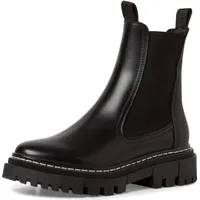 TAMARIS Damen Stiefelette Leder Chelsea Boot schwarz, 37
