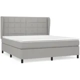 vidaXL Boxspringbett mit Matratze Hellgrau 180x200 cm Stoff1372350