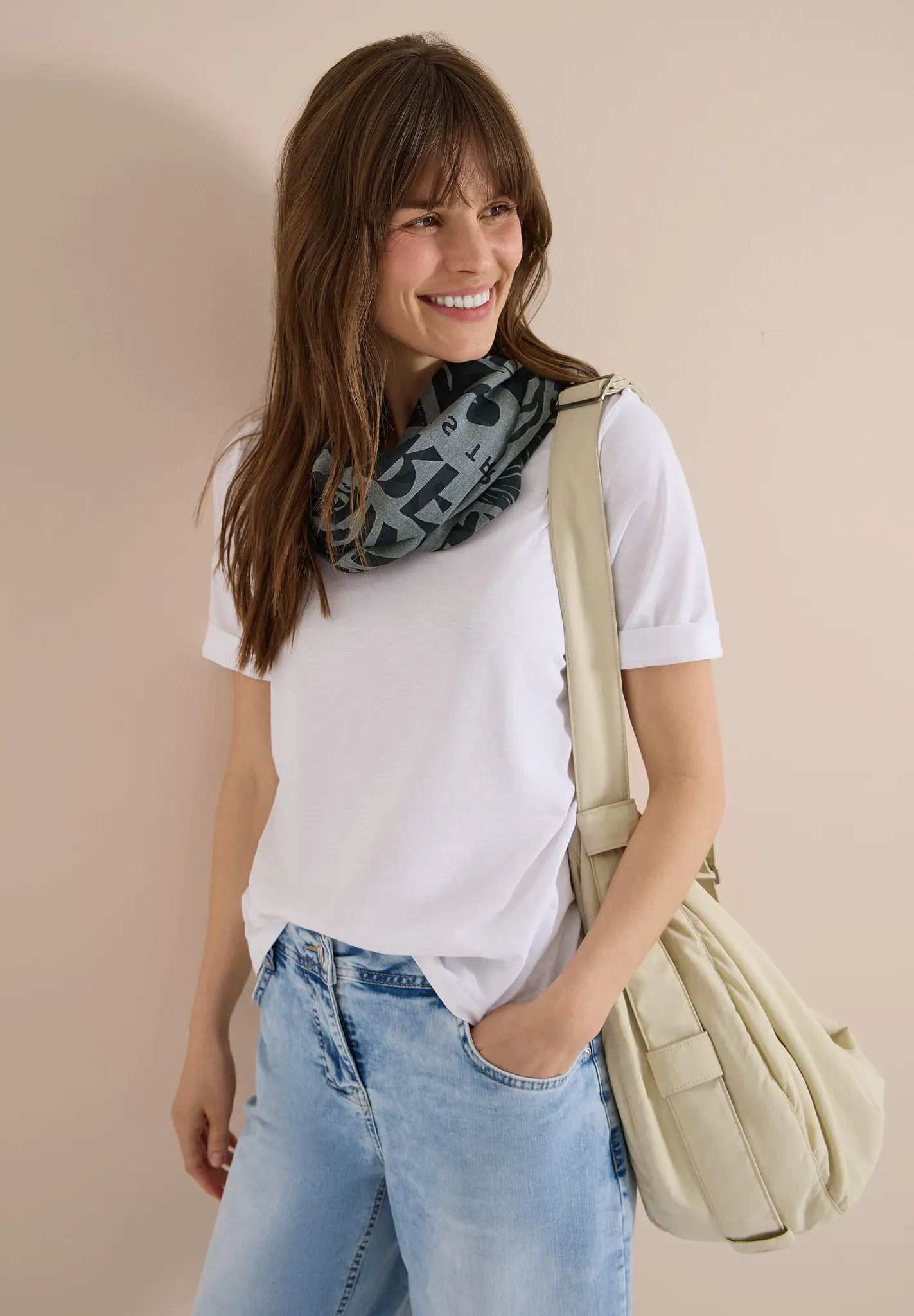 Loop CECIL, Damen, Gr. onesize, palm breeze grün, Stoff, 50% Polyester, 50% Viskose, bedruckt, Modetücher Loop, softer Materialmix