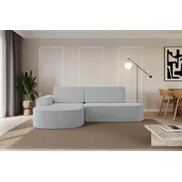 altdecor Eckcouch Samt mit Schlaffunktion 2-Sitzer Grau