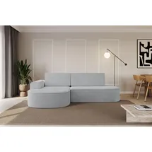 altdecor Eckcouch Samt mit Schlaffunktion 2-Sitzer Grau