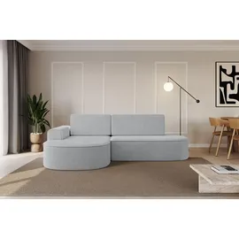 altdecor Eckcouch Samt mit Schlaffunktion 2-Sitzer Grau