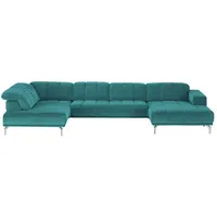 Lounge Collection Wohnlandschaft Sarina ¦ türkis/petrol ¦ Maße (cm): B: 383 H: 98 T: 212