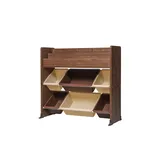 Iris Ohyama Iris Ohyama, Spielzeugregal, Möbel, Kinderbibliothek, Organizer, SpielBoxen, Bücher /6 herausnehmbare Plastikkisten, Spielzimmer, Schlafzimmer - Kids Toy Rack - ETHR-26 - Braun