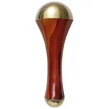 Kansa Wand Massagegerät für Gesicht und Fuß, 3 Metalle, Holzgriff, Entgiftung und Tiefenentspannung, stellt den Glanz der Haut wieder her, Massagestab für Körper und Füße aus Kupfer, Zink, Zinn