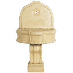 Casa Padrino Luxus Barock Wandbrunnen Beige 85 x 58,5 x H. 146 cm - Handgefertigter Keramik Brunnen - Barock Garten Brunnen - Barock Deko Accessoires