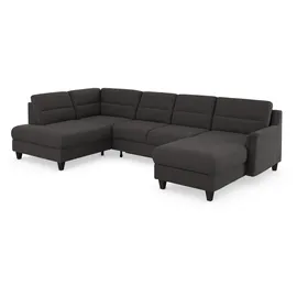 sit&more Wohnlandschaft SIT & MORE "Farö U-Form", grau (fango), B:325cm H:90cm T:187cm, Sofas, Wohnlandschaft, inklusive Federkern, wahlweise mit Bettfunktion und Bettkasten