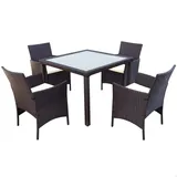 Aktive Rattan Set 5-tlg. Schwarz