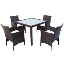 Aktive Rattan Set 5-tlg. Schwarz