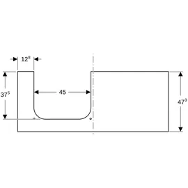 Geberit One 120x2x47cm, AS L, SZ, Marmor sw/matt