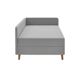 deinbett Polsterliege mit Bettkasten ¦ grau ¦ Maße (cm): B: 130 H: 84