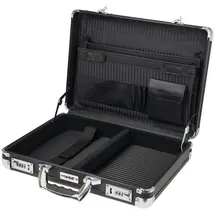 HMF Alu Aktenkoffer Herren mit Zahlenschloss, 45 x 33 x 11 cm Schwarz