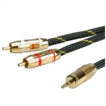Roline Audiokabel 3,5mm Klinken-Stecker - 2x Cinch-Stecker 2,5m (11.09.4273)