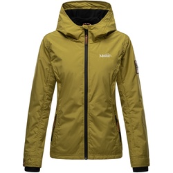MARIKOO Damen Sportliche Outdoorjacke Übergangs Regenjacke mit Kapuze Brombeere