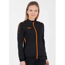 Jako Damen polyesterjas Polyesterjacke Challenge, schwarz/neonorange, 40 EU