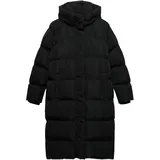 Superdry Damen. Langer Steppmantel mit Kapuze schwarz 36 - 36