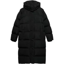 Superdry Damen. Langer Steppmantel mit Kapuze schwarz 36 - 36