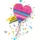 Party Factory Herz Piñata 36 x 7,5 x 37 cm pink/blau