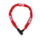ABUS Kettenschloss CityChain 6800 - Fahrradschloss aus gehärtetem Stahl - mit Textilschlauch und praktischem Wendeschlüssel - ABUS-Sicherheitslevel 5 - 85 cm - Rot