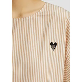 s.Oliver Baumwollbluse mit Herz-Stickerei braun/weiß 44