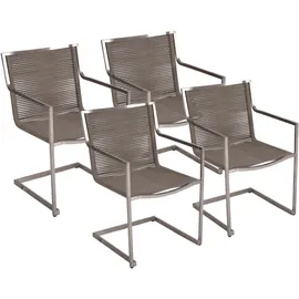 Garden Pleasure Sienna Gartenstuhl 56 x 57 x 87 cm edelstahl/grau 4er Set
