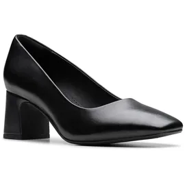 CLARKS Fernie Court Shoe, Black Leather, 37 EU