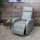 Mendler Fernsehsessel HWC-F76, Relaxsessel Sessel Liegesessel, Liegefunktion verstellbar Stoff/Textil vintage hellgrau