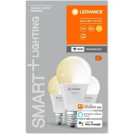 LEDVANCE Smart+WiFi LED Leuchtmittel Classic A60 Birnenform E27 9 W
