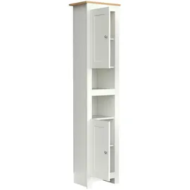 VCM Balusa Hochschrank 42 x 180 cm Weiß/Eiche Holz