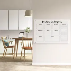 Wanddekoobjekt QUEENCE "Family", schwarz, B:90cm H:60cm T:0,4cm, Acrylglas, Wanddekoobjekte, Wochenplan, Familienkalender, Wandkalender, Acrylglas, zum beschriften