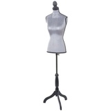 MCW MCW, Kleiderständer ~ Kleiderstange, T221, Schaufensterpuppe Torso weiblich, Schaumstoff Samt grau