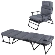 LINDER EXCLUSIV LEX 2in1 Klappliege 200 x 66 x 29 cm Grau