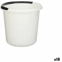 BigBuy Eimer mit Henkel Weiß Anthrazit 10 L [18