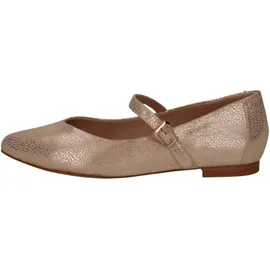 CAPRICE Damen Ballerinas Leder mit Klettverschluss, Gold (Offwh/Lt Gold), 36 EU