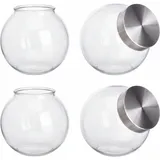 Relaxdays Vorratsglas 1,5 l 4 St.