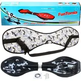 FunTomia® mit LED-Rollen - 1754 - Design schwarz weiß Flecken - Waveboard ORIGINAL - Schwarz/Weiß