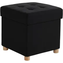 Relaxdays Hocker mit Stauraum Polyester 38 x 38 x 38 cm Schwarz