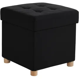 Relaxdays Hocker mit Stauraum Polyester 38 x 38 x 38 cm Schwarz