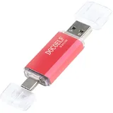 DOCOELF USB C Stick 32gb, Mini USB C Speicherstick 32gb 2-in-1 Type C USB 2.0 Flash-Laufwerke Pen Drive 32 GB für Android Handy, Tablet, Computer, PC, Laptop, Samsung, Huawei, Xiaomi(Rot)