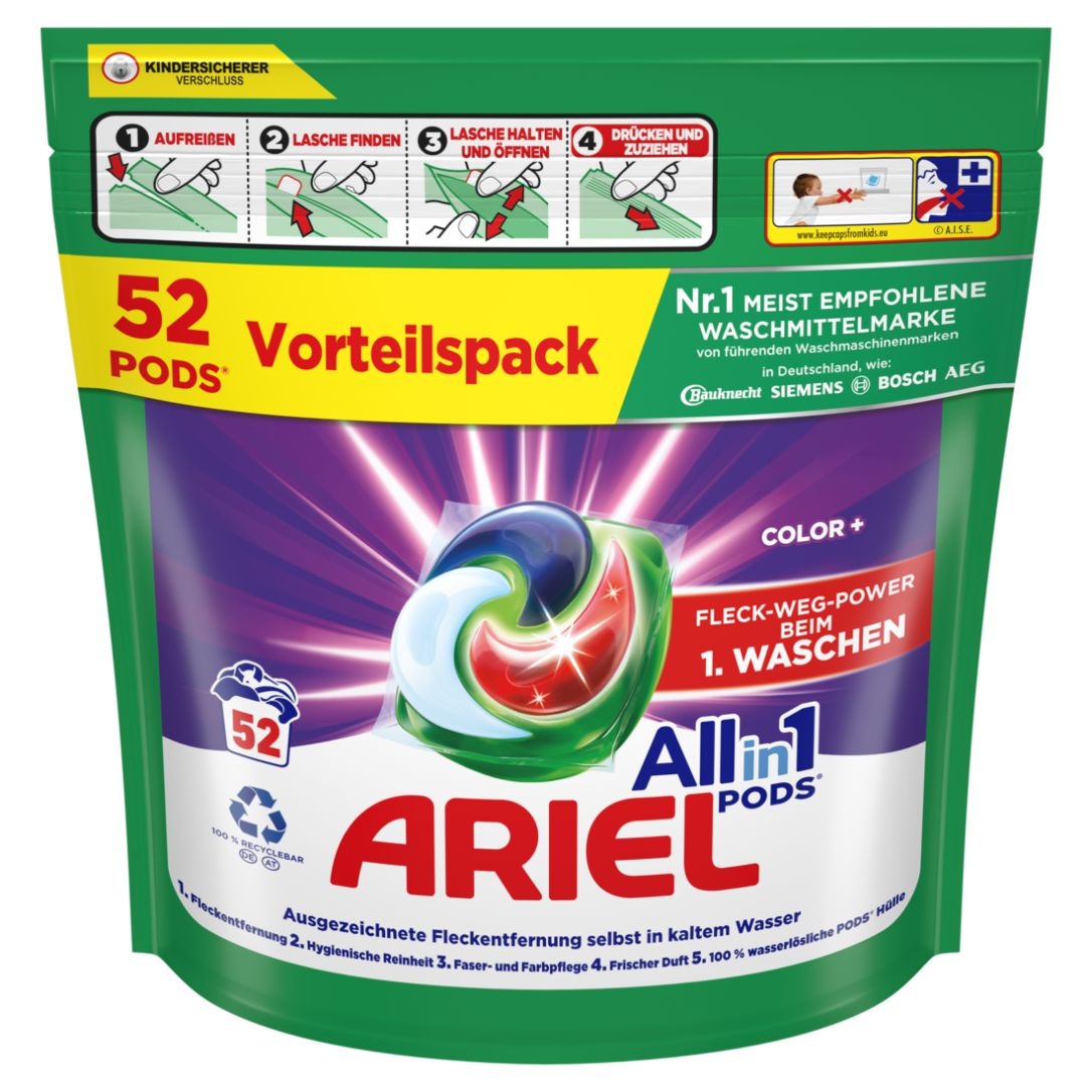Ariel Allin1 Pods® Flüssigwaschmittel-Kapseln Color+ 52 St